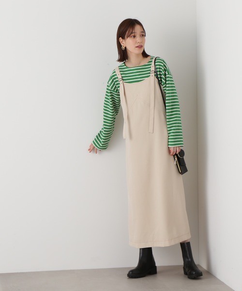 N.（N. Natural Beauty Basic）（エヌエヌナチュラルビューティーベーシック）の「◆バスクボーダーロンＴ（Tシャツ/カットソー・レディース・グリーン系その他/ホワイト系その他/ホワイト系その他2・MEDIUM）」の4枚目の写真