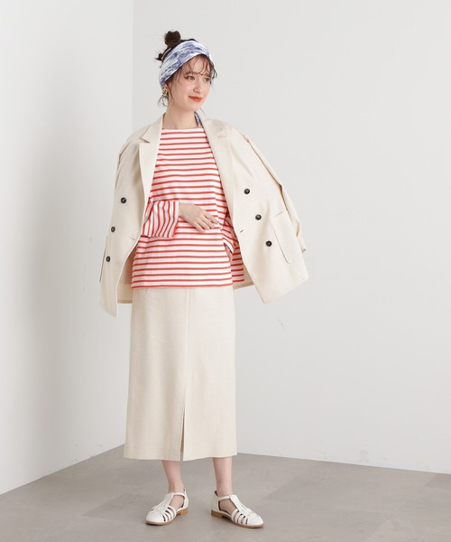 N.（N. Natural Beauty Basic）（エヌエヌナチュラルビューティーベーシック）の「◆バスクボーダーロンＴ（Tシャツ/カットソー・レディース・グリーン系その他/ホワイト系その他/ホワイト系その他2・MEDIUM）」の18枚目の写真