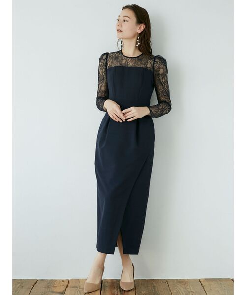 LAGUNAMOON（ラグナムーン）の「【WEB限定】LADYスリーブレースカッティングドレス（ドレス・レディース・ブラック/ネイビー・SMALL/MEDIUM）」の9枚目の写真