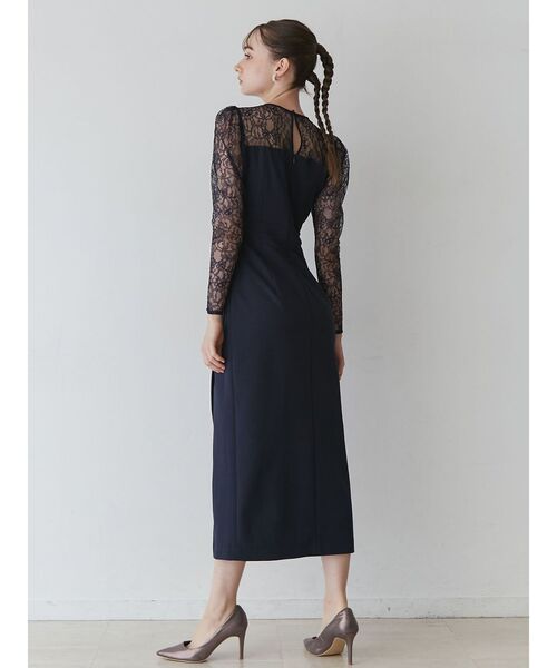 LAGUNAMOON（ラグナムーン）の「【WEB限定】LADYスリーブレースカッティングドレス（ドレス・レディース・ブラック/ネイビー・SMALL/MEDIUM）」の10枚目の写真