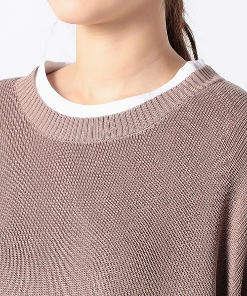 Grand PARK（グランドパーク）の「リネンライク　アゼ編みポンチョベスト（ベスト・レディース・ベージュ/ネイビー/クリーム・FREE）」の9枚目の写真