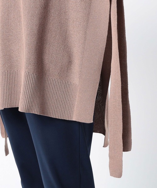 Grand PARK（グランドパーク）の「リネンライク　アゼ編みポンチョベスト（ベスト・レディース・ベージュ/ネイビー/クリーム・FREE）」の12枚目の写真