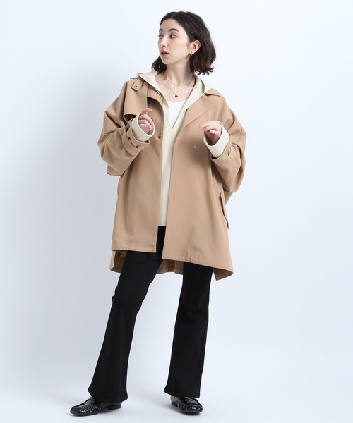 eL（エル）の「【eL】Loose knit Hoodie/184755（ニット/セーター・レディース・ブラック/アイボリー/グレイッシュベージュ・FREE）」の5枚目の写真