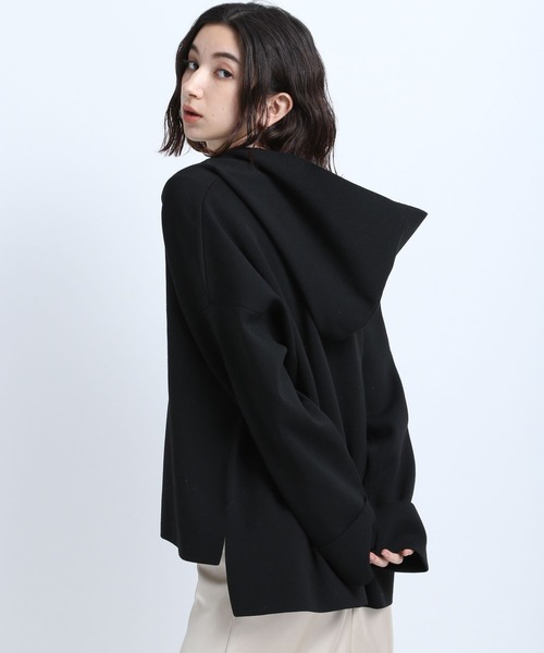 eL（エル）の「【eL】Loose knit Hoodie/184755（ニット/セーター・レディース・ブラック/アイボリー/グレイッシュベージュ・FREE）」の17枚目の写真