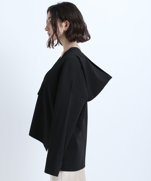 eL（エル）の「【eL】Loose knit Hoodie/184755（ニット/セーター・レディース・ブラック/アイボリー/グレイッシュベージュ・FREE）」の18枚目の写真