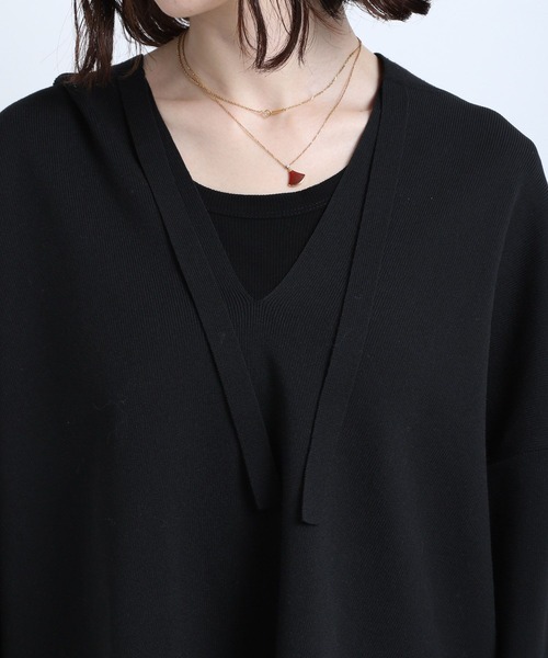 eL（エル）の「【eL】Loose knit Hoodie/184755（ニット/セーター・レディース・ブラック/アイボリー/グレイッシュベージュ・FREE）」の13枚目の写真