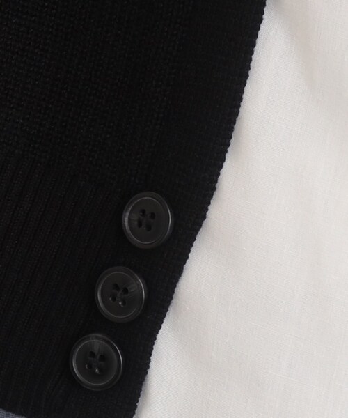 SHOO・LA・RUE（シューラルー）の「◆ニット×布帛ドッキングプルオーバー（Tシャツ/カットソー・レディース・グリーン/ライトベージュ/ブラック・00）」の9枚目の写真