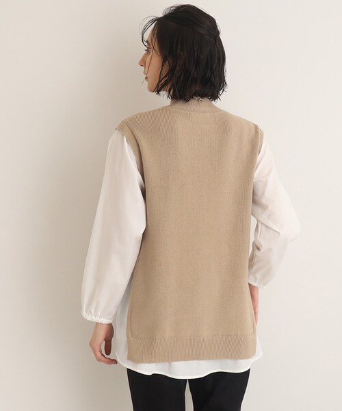 SHOO・LA・RUE（シューラルー）の「◆ニット×布帛ドッキングプルオーバー（Tシャツ/カットソー・レディース・グリーン/ライトベージュ/ブラック・00）」の19枚目の写真