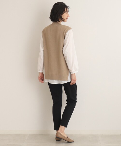 SHOO・LA・RUE（シューラルー）の「◆ニット×布帛ドッキングプルオーバー（Tシャツ/カットソー・レディース・グリーン/ライトベージュ/ブラック・00）」の21枚目の写真