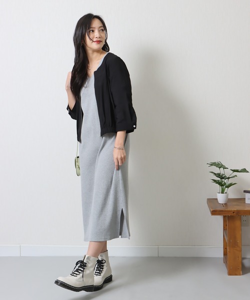 libelle more(リベル モア)の「シアーノーカラーブルゾン(ノーカラージャケット・レディース・ライトカーキ/イエロー/ブラック/オフホワイト・M/L)」の10枚目の写真