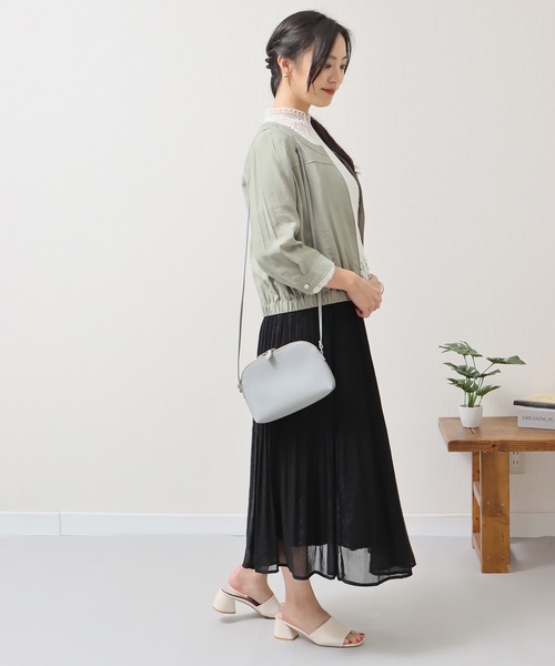 libelle more(リベル モア)の「シアーノーカラーブルゾン(ノーカラージャケット・レディース・ライトカーキ/イエロー/ブラック/オフホワイト・M/L)」の12枚目の写真