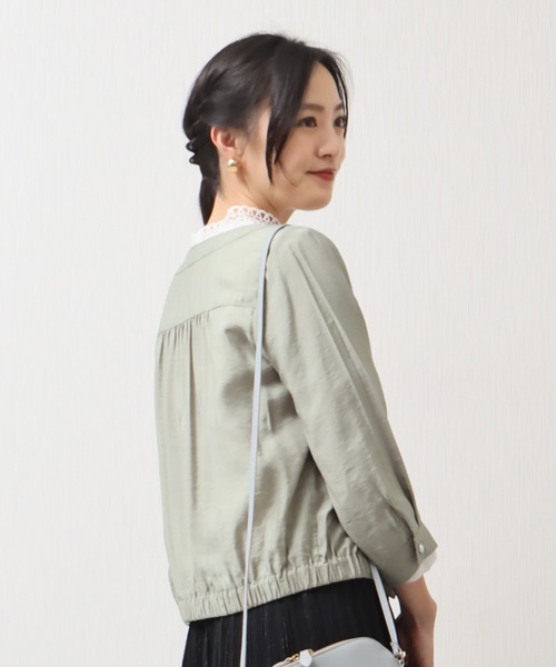 libelle more(リベル モア)の「シアーノーカラーブルゾン(ノーカラージャケット・レディース・ライトカーキ/イエロー/ブラック/オフホワイト・M/L)」の17枚目の写真