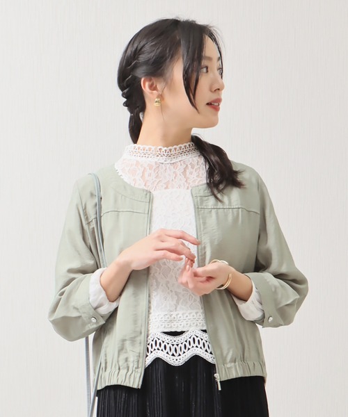 libelle more(リベル モア)の「シアーノーカラーブルゾン(ノーカラージャケット・レディース・ライトカーキ/イエロー/ブラック/オフホワイト・M/L)」の22枚目の写真