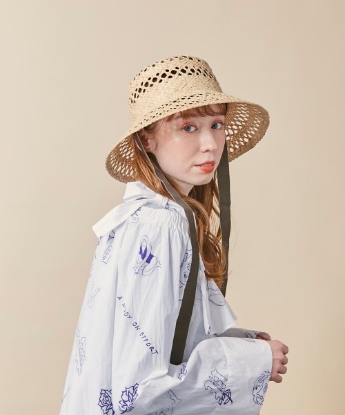 kaorinomori（カオリノモリ）の「kaorinomori ティーハット（ハット・レディース・ライトパープル/ナチュラル・M/57.5cm）」の2枚目の写真