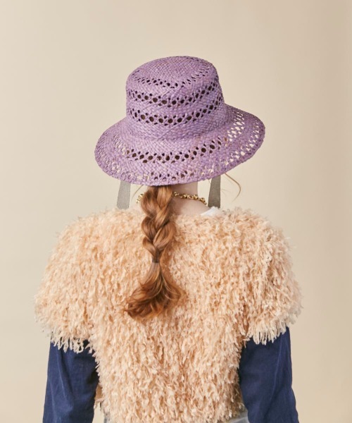 kaorinomori（カオリノモリ）の「kaorinomori ティーハット（ハット・レディース・ライトパープル/ナチュラル・M/57.5cm）」の15枚目の写真