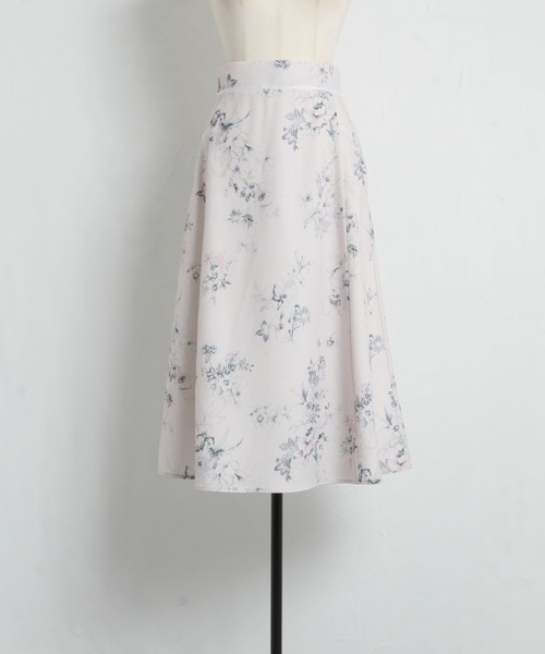 tocco closet(トッコ クローゼット)の「グログランテープラインフラワープリントフレアスカート(スカート・レディース・ピンク/ホワイト・M)」の7枚目の写真