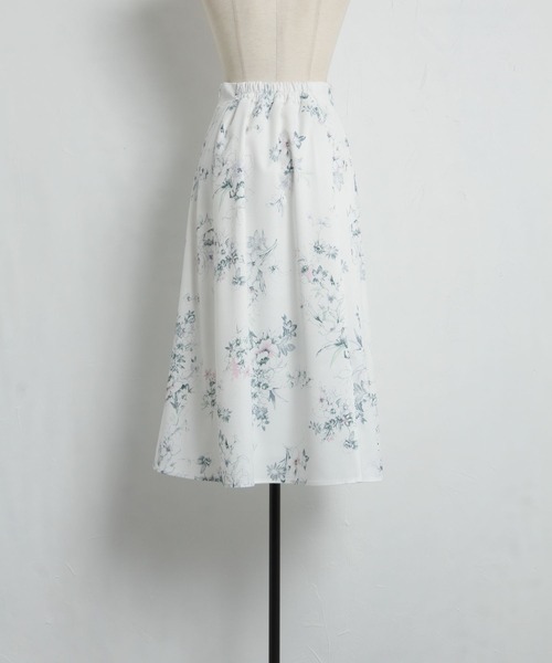 tocco closet(トッコ クローゼット)の「グログランテープラインフラワープリントフレアスカート(スカート・レディース・ピンク/ホワイト・M)」の10枚目の写真