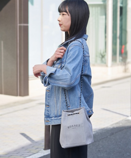 russet（ラシット）の「＜Blue Label＞巾着ショルダーバッグ(CE-1034)（ショルダーバッグ・レディース・ベージュ/アイボリー/グレー・FREE）」の9枚目の写真