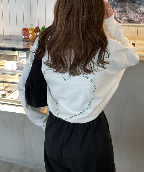 LE MORE（リモア）の「ハートデザインロングTシャツ（Tシャツ/カットソー・レディース・ホワイト/ピンク/グレー・FREE）」の17枚目の写真