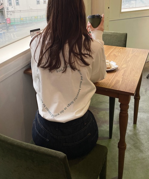 LE MORE（リモア）の「ハートデザインロングTシャツ（Tシャツ/カットソー・レディース・ホワイト/ピンク/グレー・FREE）」の22枚目の写真