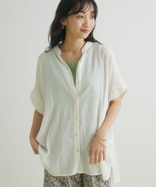 CRAFT STANDARD BOUTIQUE(クラフトスタンダードブティック)の「ヴィンテージボイルミルフィーユチュニック(チュニック・レディース・ブルー/グリーン/オフホワイト/ネイビー・FREE)」の2枚目の写真