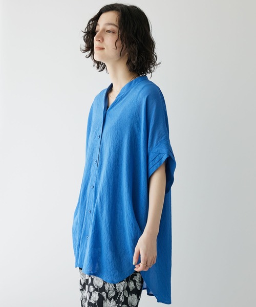 CRAFT STANDARD BOUTIQUE(クラフトスタンダードブティック)の「ヴィンテージボイルミルフィーユチュニック(チュニック・レディース・ブルー/グリーン/オフホワイト/ネイビー・FREE)」の4枚目の写真