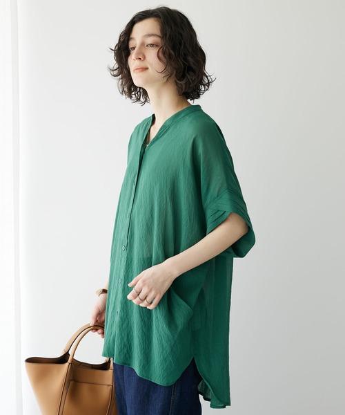 CRAFT STANDARD BOUTIQUE(クラフトスタンダードブティック)の「ヴィンテージボイルミルフィーユチュニック(チュニック・レディース・ブルー/グリーン/オフホワイト/ネイビー・FREE)」の3枚目の写真