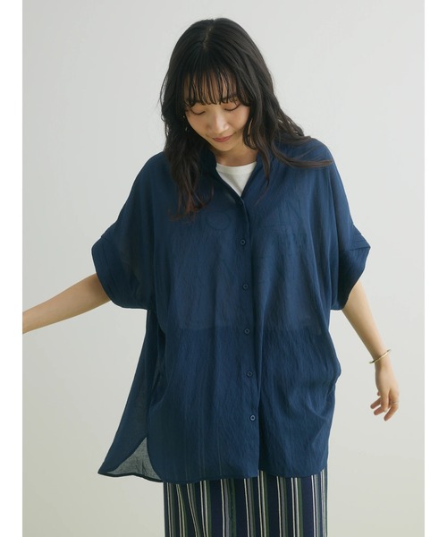 CRAFT STANDARD BOUTIQUE(クラフトスタンダードブティック)の「ヴィンテージボイルミルフィーユチュニック(チュニック・レディース・ブルー/グリーン/オフホワイト/ネイビー・FREE)」の11枚目の写真