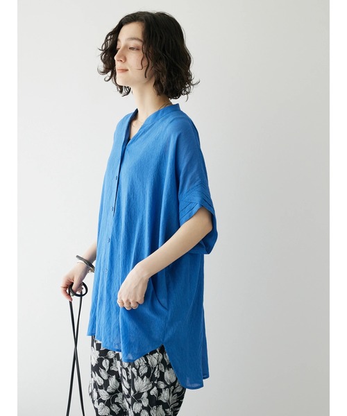 CRAFT STANDARD BOUTIQUE(クラフトスタンダードブティック)の「ヴィンテージボイルミルフィーユチュニック(チュニック・レディース・ブルー/グリーン/オフホワイト/ネイビー・FREE)」の8枚目の写真
