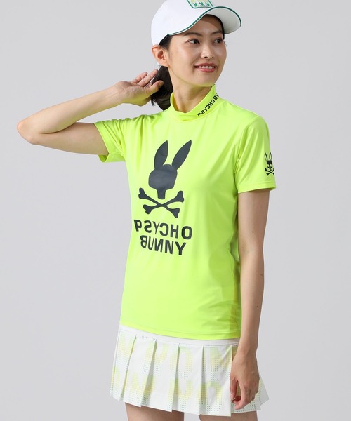 Psycho Bunny（サイコバニー）の「[GOLF][WOMEN] ハイストレッチ シルエットロゴ モックネックTシャツ（Tシャツ/カットソー・レディース・ライトイエロー/ブラック/ホワイト/オレンジ・1/2）」の3枚目の写真