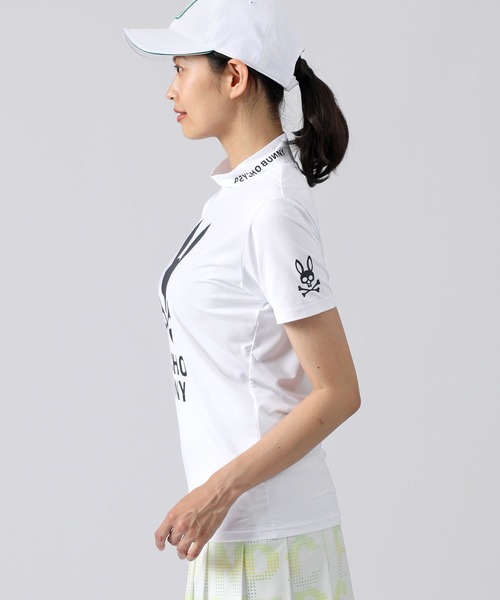 Psycho Bunny（サイコバニー）の「[GOLF][WOMEN] ハイストレッチ シルエットロゴ モックネックTシャツ（Tシャツ/カットソー・レディース・ライトイエロー/ブラック/ホワイト/オレンジ・1/2）」の12枚目の写真