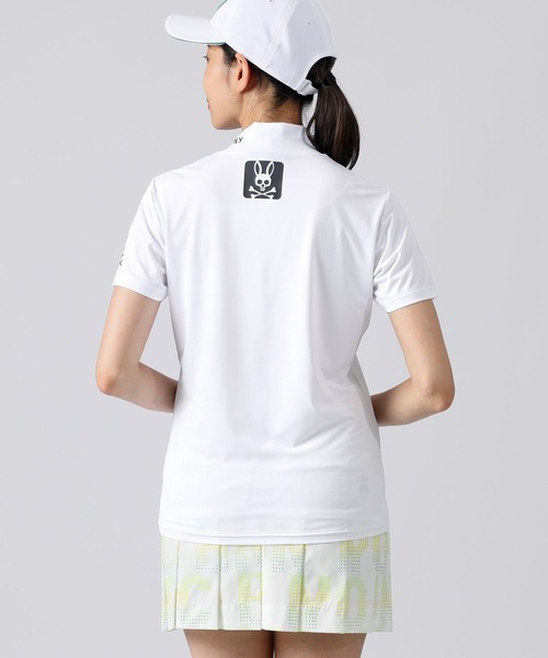 Psycho Bunny（サイコバニー）の「[GOLF][WOMEN] ハイストレッチ シルエットロゴ モックネックTシャツ（Tシャツ/カットソー・レディース・ライトイエロー/ブラック/ホワイト/オレンジ・1/2）」の13枚目の写真