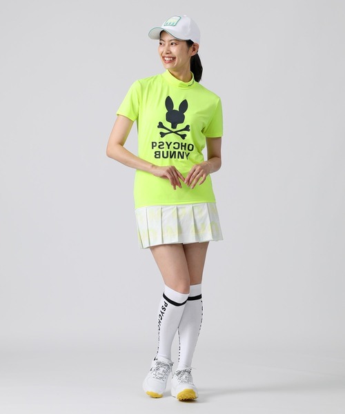 Psycho Bunny（サイコバニー）の「[GOLF][WOMEN] ハイストレッチ シルエットロゴ モックネックTシャツ（Tシャツ/カットソー・レディース・ライトイエロー/ブラック/ホワイト/オレンジ・1/2）」の18枚目の写真