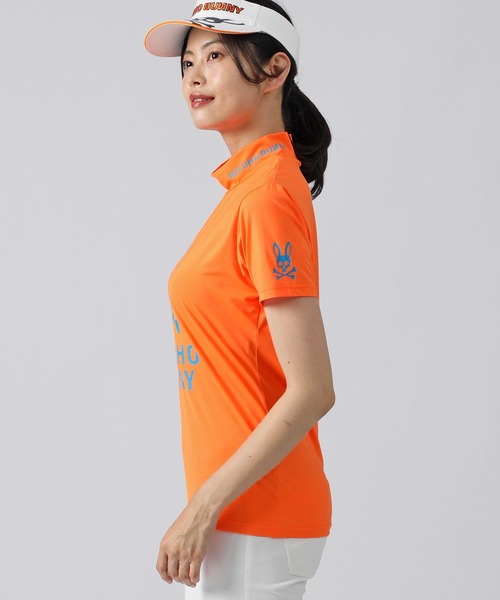 Psycho Bunny（サイコバニー）の「[GOLF][WOMEN] ハイストレッチ シルエットロゴ モックネックTシャツ（Tシャツ/カットソー・レディース・ライトイエロー/ブラック/ホワイト/オレンジ・1/2）」の20枚目の写真