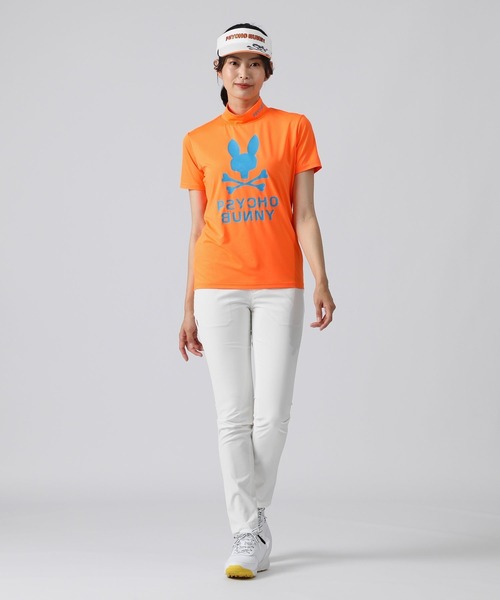 Psycho Bunny（サイコバニー）の「[GOLF][WOMEN] ハイストレッチ シルエットロゴ モックネックTシャツ（Tシャツ/カットソー・レディース・ライトイエロー/ブラック/ホワイト/オレンジ・1/2）」の22枚目の写真