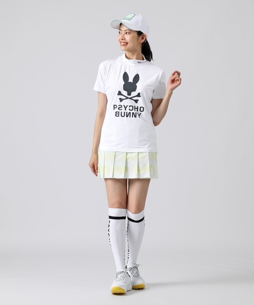 Psycho Bunny（サイコバニー）の「[GOLF][WOMEN] ハイストレッチ シルエットロゴ モックネックTシャツ（Tシャツ/カットソー・レディース・ライトイエロー/ブラック/ホワイト/オレンジ・1/2）」の14枚目の写真