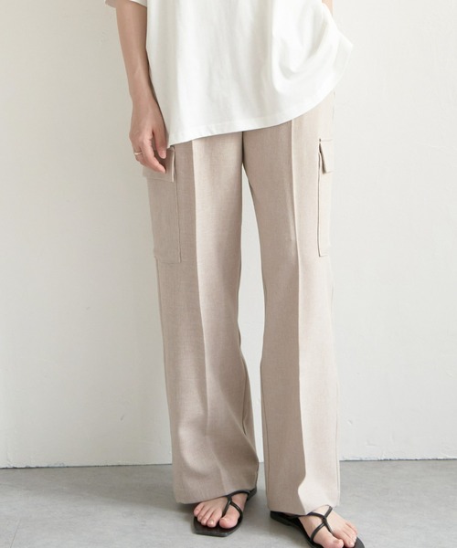 notch.(ノッチ)の「カーゴスラックスパンツ(カーゴパンツ・レディース・ベージュ/オリーブ/オフホワイト/ブラウン/チャコールグレー/ブラック・M)」の5枚目の写真