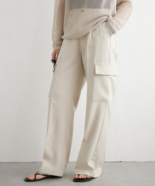 notch.(ノッチ)の「カーゴスラックスパンツ(カーゴパンツ・レディース・ベージュ/オリーブ/オフホワイト/ブラウン/チャコールグレー/ブラック・M)」の2枚目の写真