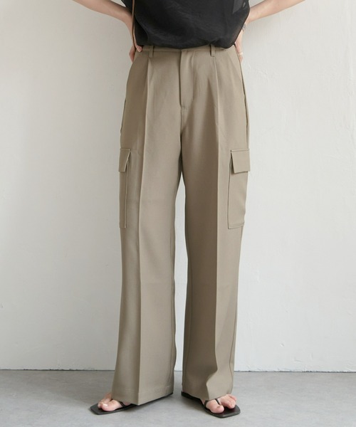 notch.(ノッチ)の「カーゴスラックスパンツ(カーゴパンツ・レディース・ベージュ/オリーブ/オフホワイト/ブラウン/チャコールグレー/ブラック・M)」の6枚目の写真