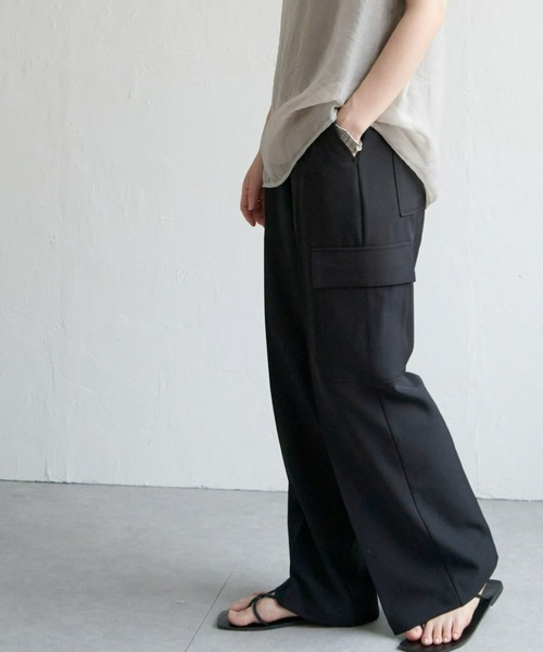 notch.(ノッチ)の「カーゴスラックスパンツ(カーゴパンツ・レディース・ベージュ/オリーブ/オフホワイト/ブラウン/チャコールグレー/ブラック・M)」の3枚目の写真