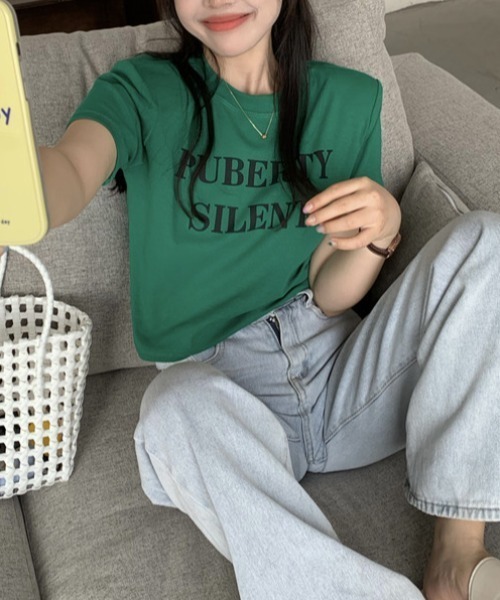 Vipoa(ヴィポア)の「PUBERTYコンパクトTシャツ(Tシャツ/カットソー・レディース・ブルー/グリーン/グレー/ホワイト・FREE)」の14枚目の写真