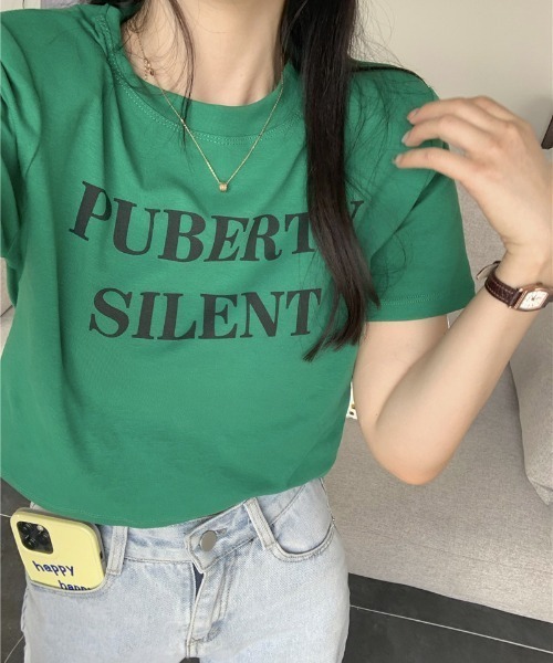Vipoa(ヴィポア)の「PUBERTYコンパクトTシャツ(Tシャツ/カットソー・レディース・ブルー/グリーン/グレー/ホワイト・FREE)」の18枚目の写真