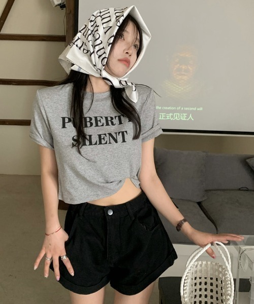 Vipoa(ヴィポア)の「PUBERTYコンパクトTシャツ(Tシャツ/カットソー・レディース・ブルー/グリーン/グレー/ホワイト・FREE)」の13枚目の写真
