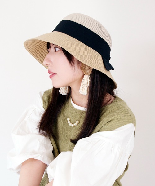 polcadot（ポルカドット）の「ウォッシャブル ポケッタブル ブレードダウンハット（ハット・レディース・アイボリー系/グレー系1/グレー系2/アイボリー/グレイッシュベージュ/ベージュ・FREE）」の20枚目の写真