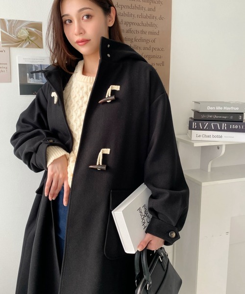 moment+(モーメントプラス)の「クルーネックケーブル編みオーバーサイズニットプルオーバー(ニット/セーター・レディース・アイボリー/チャコールグレー/グレイッシュベージュ・M/L)」の13枚目の写真