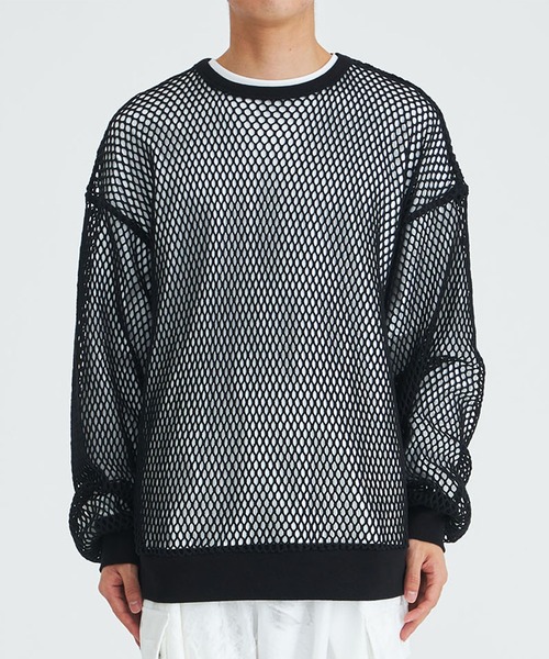 SHAREEF(シャリーフ)の「STUDIOUS別注 MESH PULLOVER(Tシャツ/カットソー・メンズ・ホワイト/ブラック・1/2)」の14枚目の写真