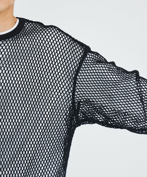 SHAREEF(シャリーフ)の「STUDIOUS別注 MESH PULLOVER(Tシャツ/カットソー・メンズ・ホワイト/ブラック・1/2)」の10枚目の写真