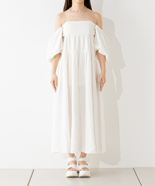 完売品 Chico 2wayボリュームスリーブOP ホワイト Chico（チコ）の「2wayボリュームスリーブワンピース