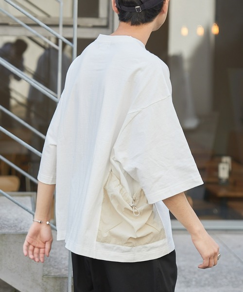 CIAOPANIC TYPY（チャオパニックティピー）の「ナイロンポケット切替スーパービッグTee（Tシャツ/カットソー・メンズ・ブラウン/オフホワイト/ブラック・MEDIUM/LARGE/X-LARGE）」の2枚目の写真