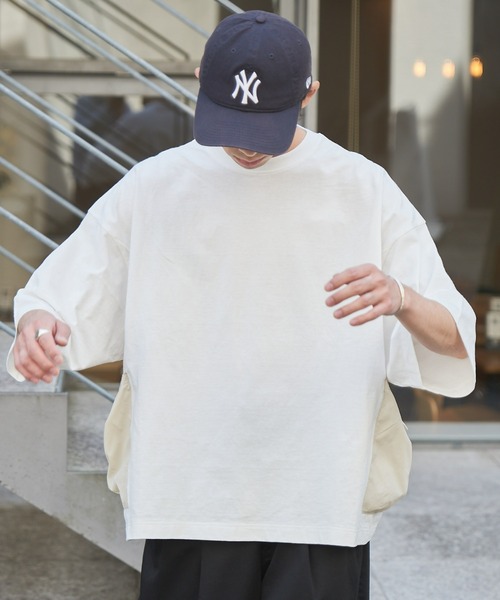 CIAOPANIC TYPY（チャオパニックティピー）の「ナイロンポケット切替スーパービッグTee（Tシャツ/カットソー・メンズ・ブラウン/オフホワイト/ブラック・MEDIUM/LARGE/X-LARGE）」の10枚目の写真